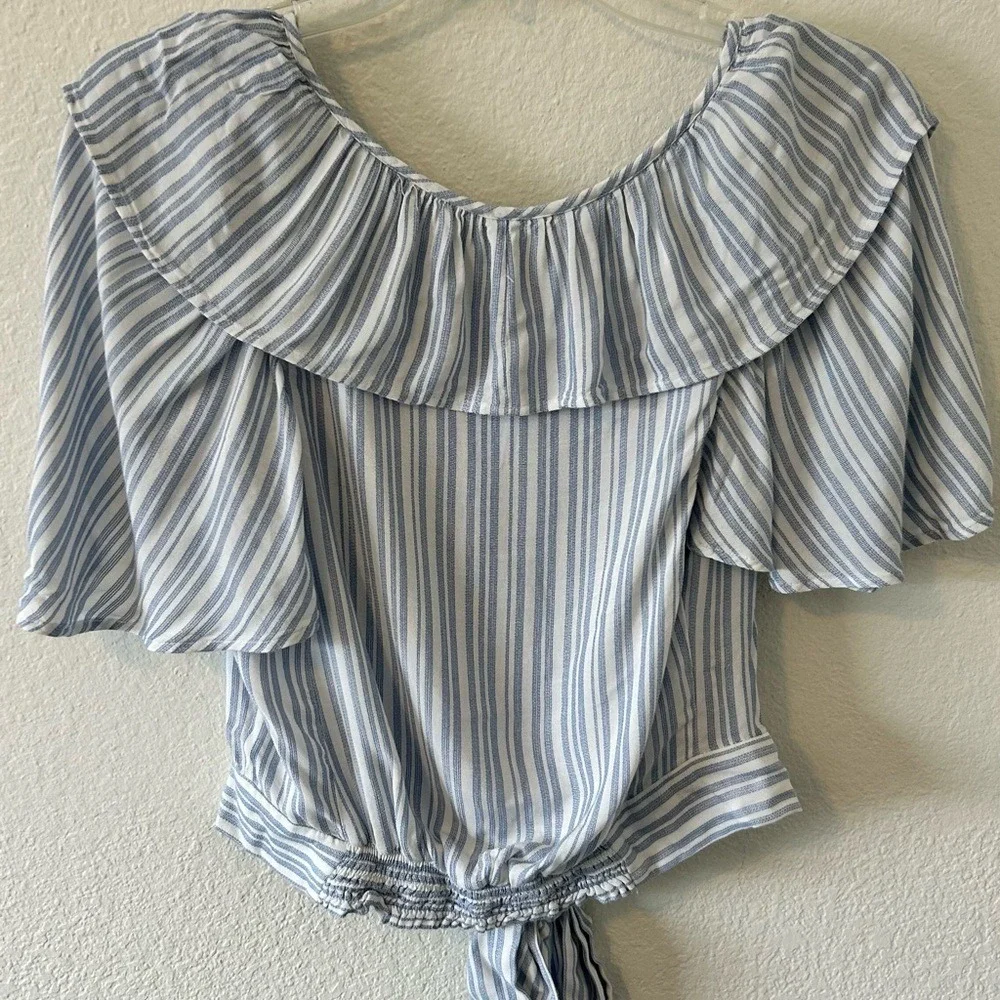 Free People Cottagecore‎ Coastal Striped Rosemary Ruffle Top SZ SM